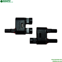Waterproof TUV Solar 2 To 1Branch Connectors 1500VDC 60A PV Branch Connectors For Solar System