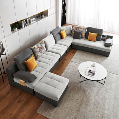 Linsey European Style Modern Chaise Large Sized Sectional U Shaped Corner Sofa Set