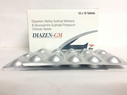 Diacerein 50 Mg +glucosamine Sulfate Potassium + Methyl Sulphonyl Methane Tab