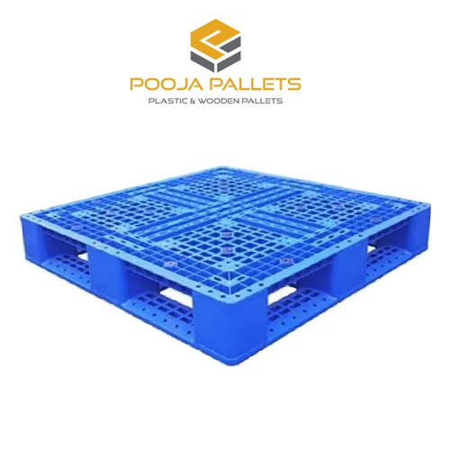 Blue Plastic Pallet - 1200x1000mm | Heavy-Duty Design, Hygienic Closed Deck, Anti-Slip Plugs, Moisture Resistant, Smooth Surfaces