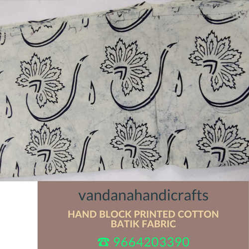 HAND BLOCK PRINTED COTTON BATIK FABRIC