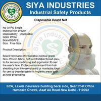 Beard Net - Non Woven Fabric, Free Size, White | Breathable, Soft Elastic Fit, Hygienic Protection For Bearded Gents In Food Processing