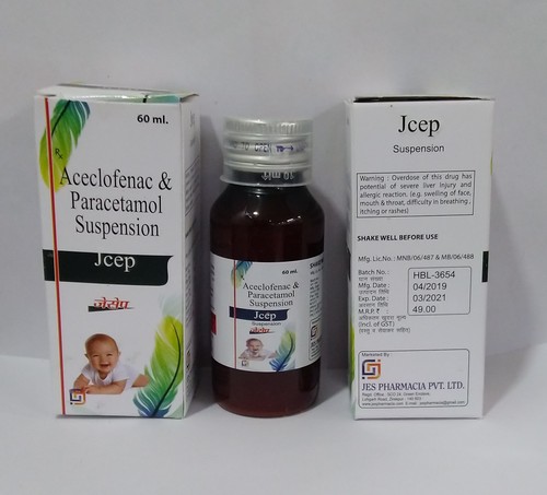 Aceclofenac 50 mg Paracetamol 125 mg Suspension