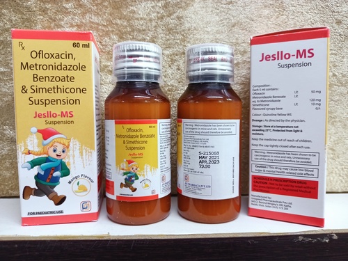 Ofloxacine 50 mg Metronidazole 120mg Simethicone 10 mg (Mango Favour)