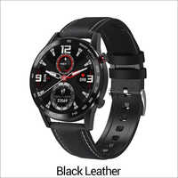Gazzify R95T Black Leather Smart Watch