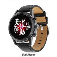 GAZZIFY R70 Black Leather Smart Watch
