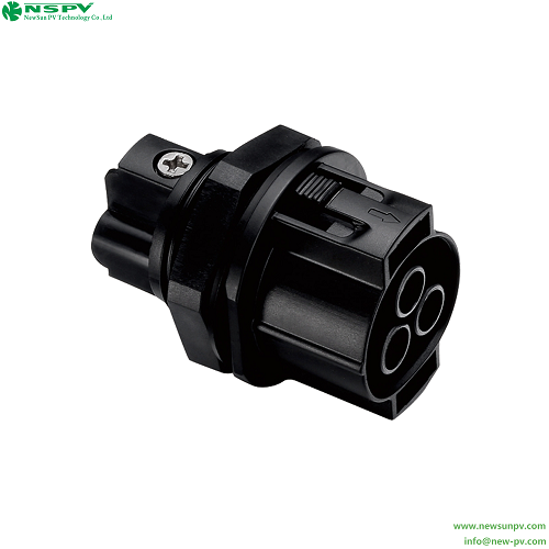 3P Solar AC Inverter Connectors IP68 Waterproof Cable Male To Panel Female Type With TUV Certificate