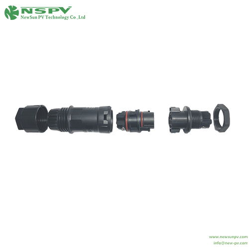3P Solar AC Inverter Connectors IP68 Waterproof Cable Male To Panel Female Type With TUV Certificate