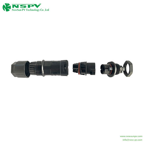 Black Tuv Certified Solar Ac Connector 3P For Solar Inverter Ip68 Waterproof Cable Female To Panel Male Type