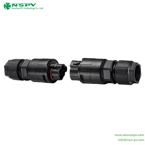 Black Tuv Certified Solar Ac Connector 5P Ip68 Waterproof Male To Female Cable Type