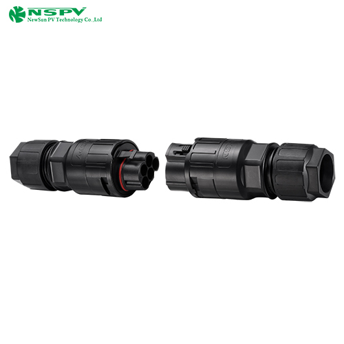 Solar Ac Connectors 5P Ip68 Waterproof With Tuv Certificate Male To Female Cable Type Ac Wire Coupler - Color: Black
