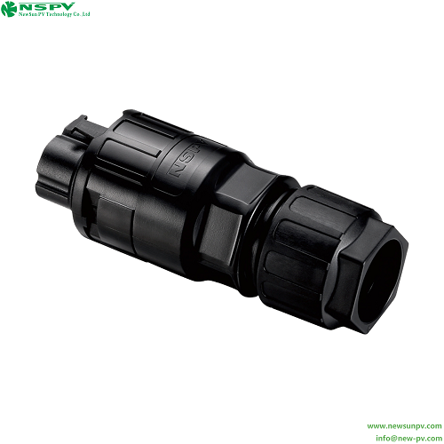 5P Solar Inverter AC Connectors IP68 Waterproof With TUV Certificate Cable Male To Panel Female Type