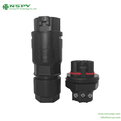 Waterproof Solar AC Connectors 5P With TUV Certificate Cable Female To Panel Male Type