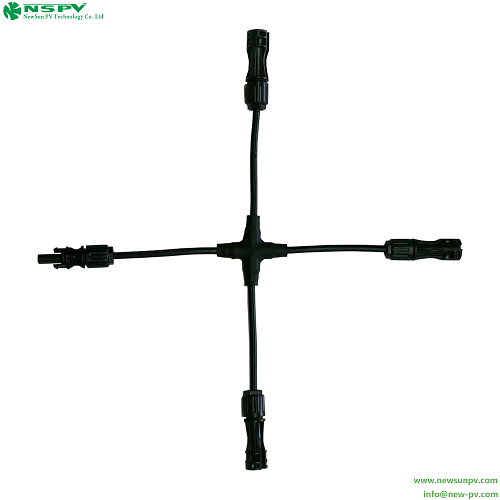 Black Cross Type Solar T Cabble Harness With Pv Branch Connector