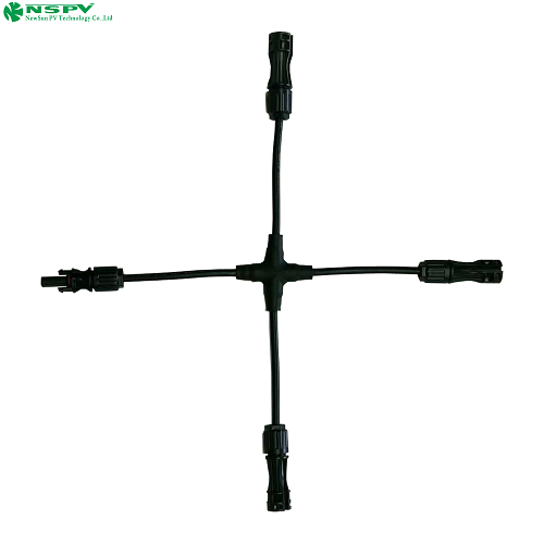 Cross Type Solar Branch Cable Harness With PV Connectors Solar Wiring Harness