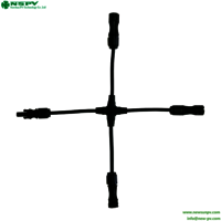 Cross type solar branch cable harness with PV connectors