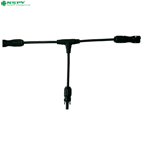 Photovoltaic 2 To 1 Solar T Branch Customized Solar Cable Harness Photovoltaic Wiring Harness - Color: Black
