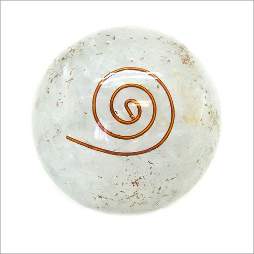 Selenite Gemstone Orgone Sphere Ball