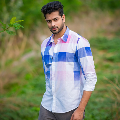Cotton White Checks Shirt