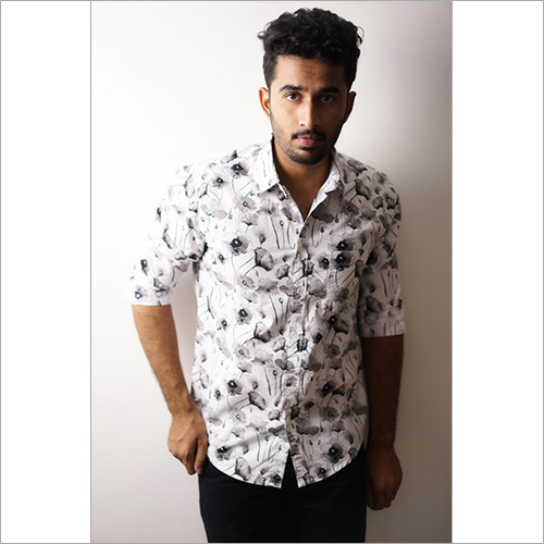 Cotton White Checks Casual Shirt