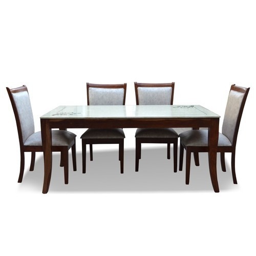 Marbal Top Wooden Base Dining Table