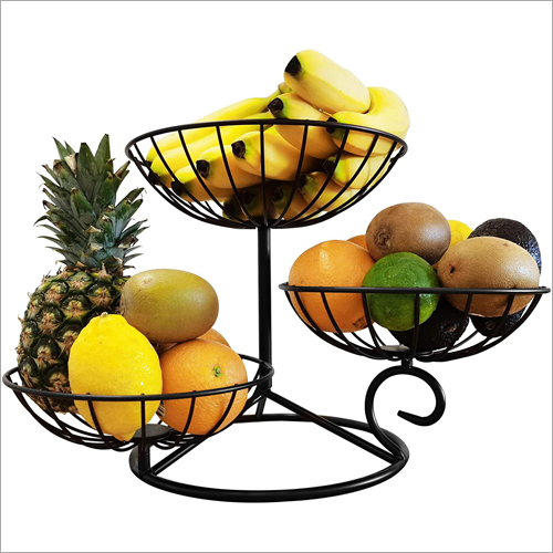 Black Powder Coated SS Fruit Basket