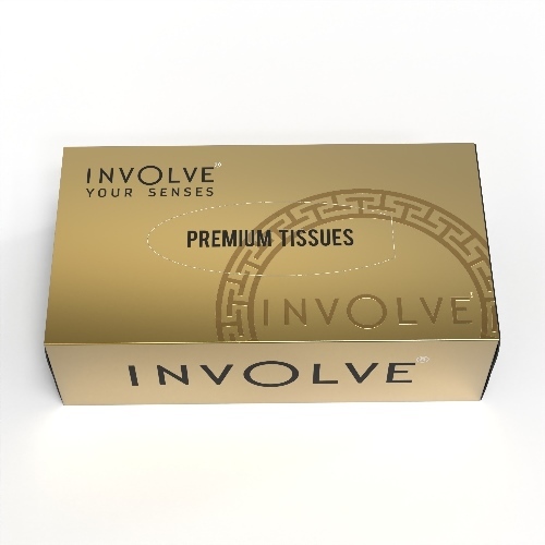 Involve Premium Facial Tissue Paper Box Gold Facial Tissue Box For Car Home And Office By INVOLVE YOUR SENSES