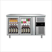 Under Counter Glass Door Refrigerator - Stainless Steel, 54 X 28 X 34 Inch , Double Doors, 265 L Capacity, -2 To 10â°c Temperature Range