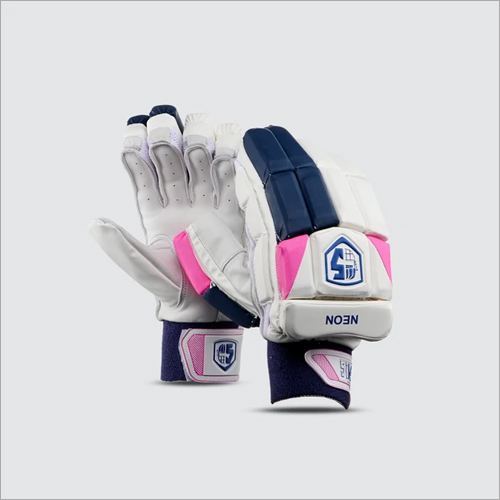 White And Blue Pink Neon Batting Gloves