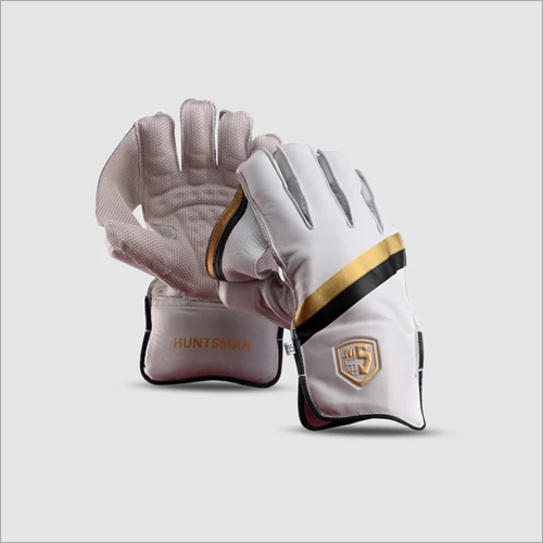 White And Black Gold Color Huntsman Wicket Keeping Gloves