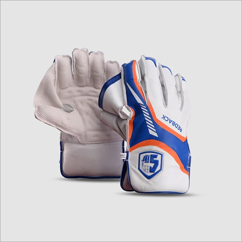 White And Blue Orange Redback Wicket Keeping Gloves