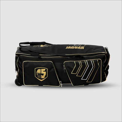 Black And Gold Jaguar Wheelie Duffle Kit Bag