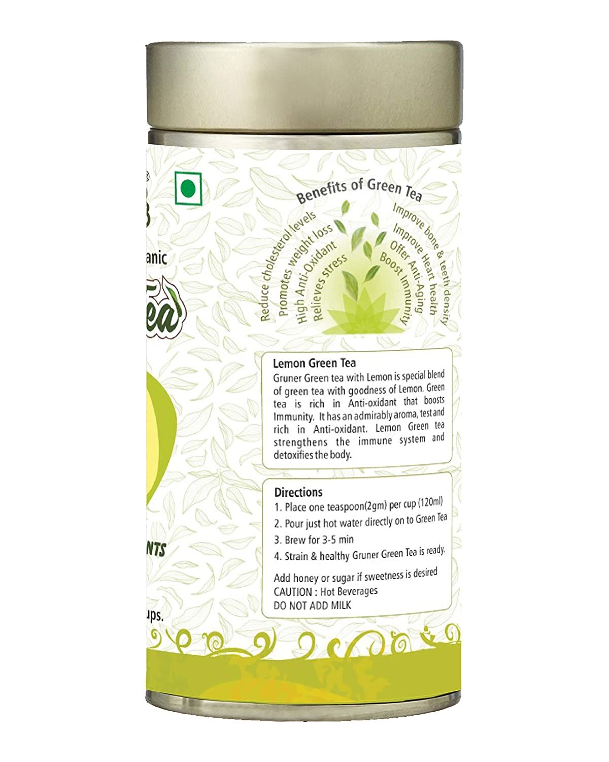 100g Lemon Organic Detox And Antioxidants Green Tea