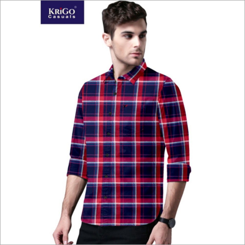 Mens Casual Check Shirts - Full Sleeves, Washable Cotton Blend for Year-Round Comfort