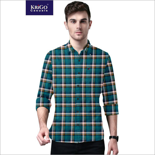 Washable Mens Green Check Shirts