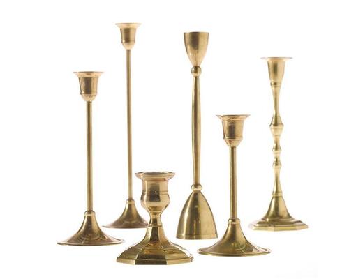 Brass Engraved Taper Candle Holders