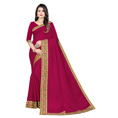 Ladies Maroon Silk Saree