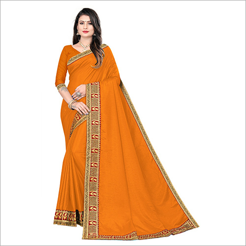 Ladies Yellow Silk saree