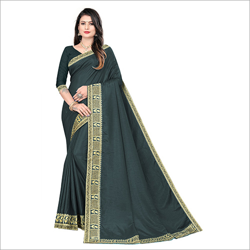 Ladies Grey Silk Saree