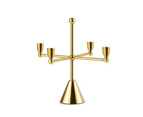 Candle Stand Shiny Brass Fully Handmade Design Gold Color