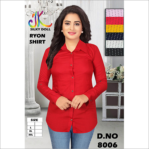 Ladies Red Rayon Shirt