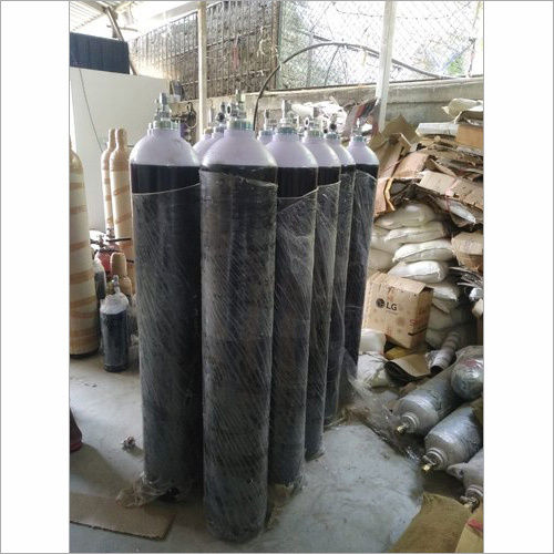 Empty Oxygen Gas Cylinders - Color: Black