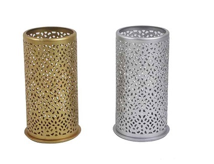 Brass Chalice Shaped Star Engraved Candle Holder