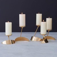 Brass Chalice Shaped Star Engraved Candle Holder