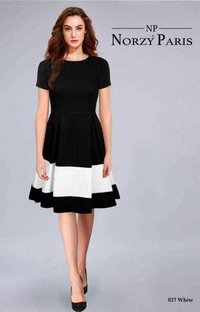Designer Ajanta Fabric Dress - Full Stitched, Short Sleeves, Trendy Plain Pattern For All Seasons