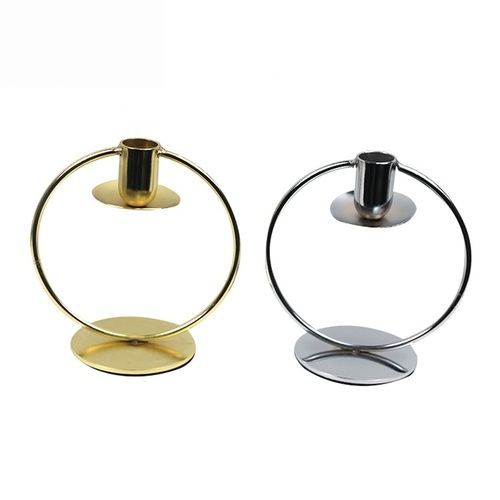 Brass Circle Candle Holder With Taper
