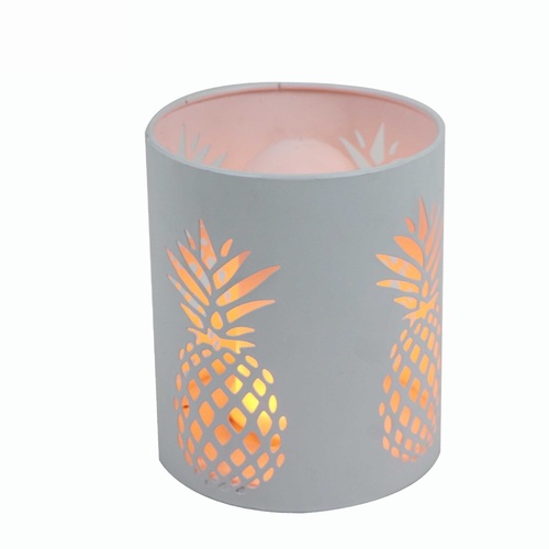 Metal Tea Light Pineapple Engraved