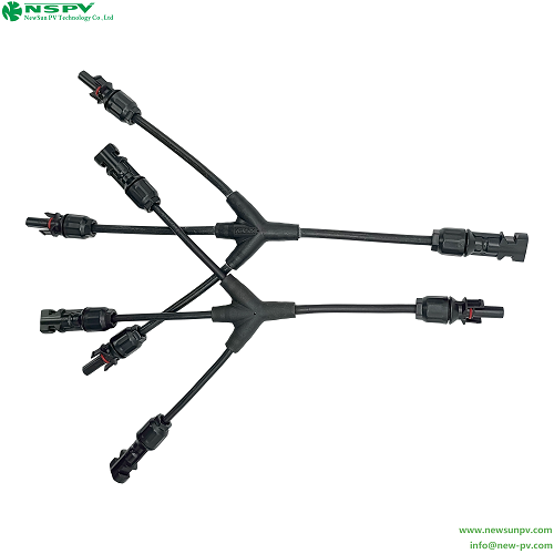 Solar panel parallel solar y branch 3 in 1 type cable harness with customized connector