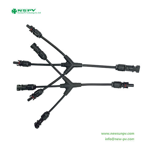 Photovoltaic Wiring Solar Panel Parallel Y Type Branch Connectors 3 In 1 Type Solar Wiring Harness