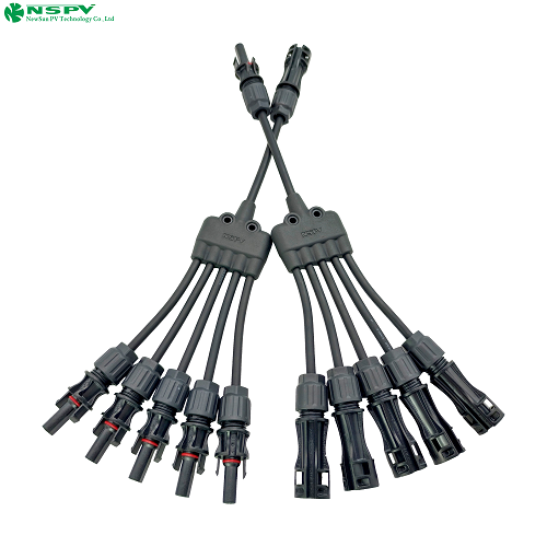 Tuv Certified 5 To 1 Solar Y Connectors Parallel Solar Panels Connector 1500V Ip68 Waterproof Solar Wiring Harness - Color: Black